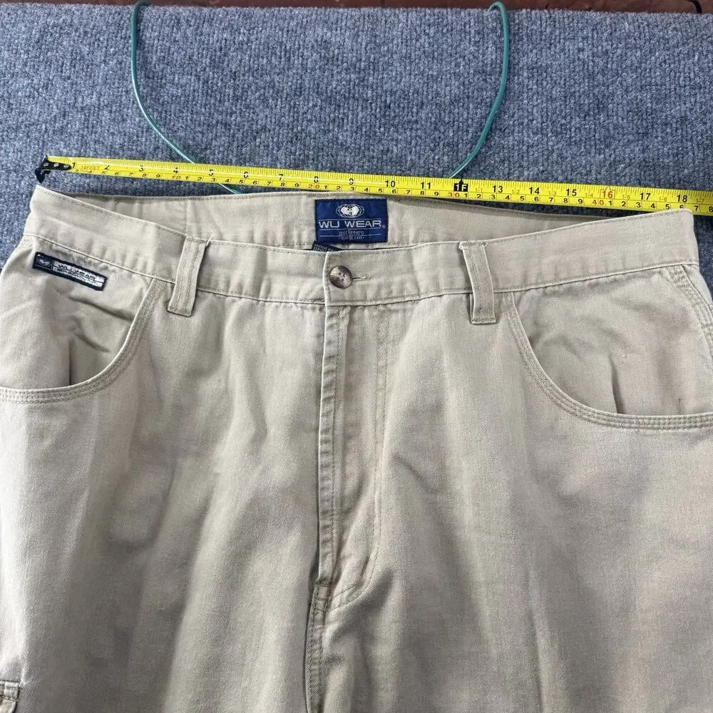 Vintage Wu Wear Jeans WuTang Pants Khaki Baggy Cargo Pants Streetwear 36x32 Rare - Picture 11 of 14